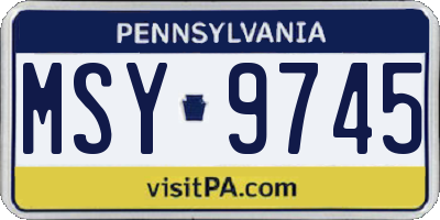 PA license plate MSY9745
