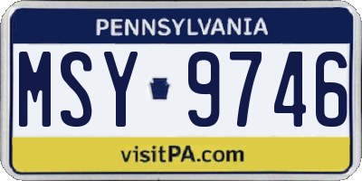 PA license plate MSY9746