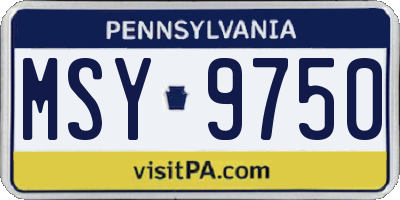 PA license plate MSY9750