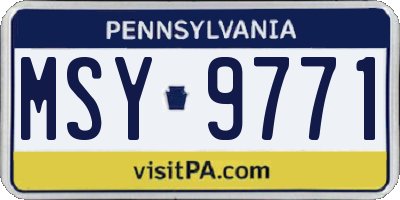 PA license plate MSY9771