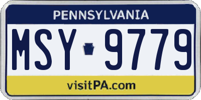 PA license plate MSY9779