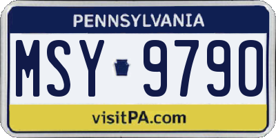 PA license plate MSY9790