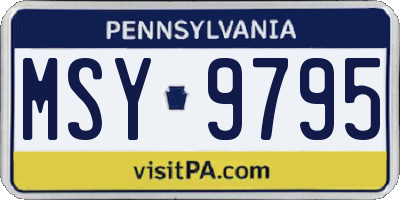 PA license plate MSY9795