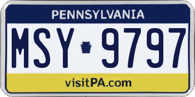 PA license plate MSY9797