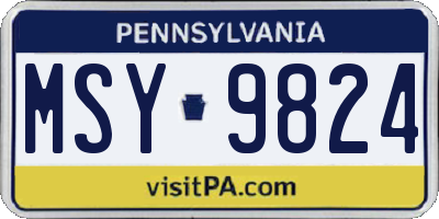 PA license plate MSY9824