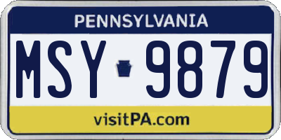 PA license plate MSY9879
