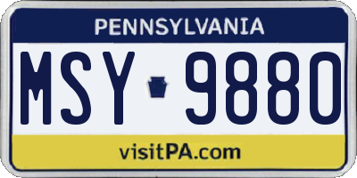 PA license plate MSY9880