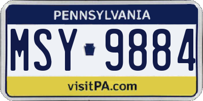 PA license plate MSY9884