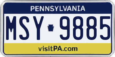 PA license plate MSY9885
