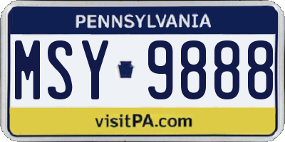 PA license plate MSY9888