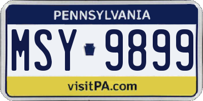 PA license plate MSY9899