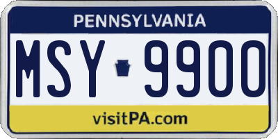 PA license plate MSY9900