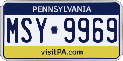 PA license plate MSY9969