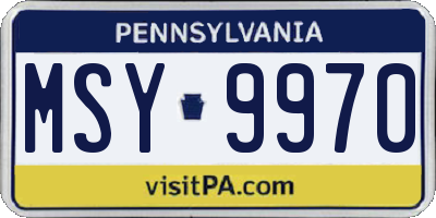 PA license plate MSY9970