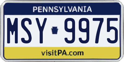 PA license plate MSY9975