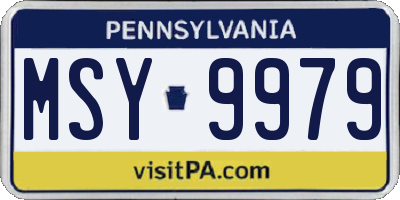 PA license plate MSY9979