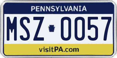 PA license plate MSZ0057