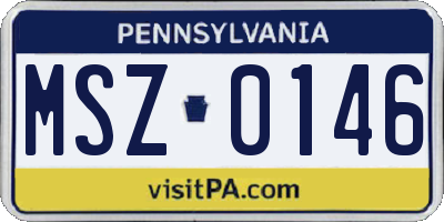 PA license plate MSZ0146