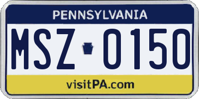 PA license plate MSZ0150