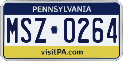 PA license plate MSZ0264
