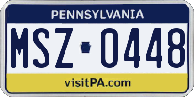 PA license plate MSZ0448