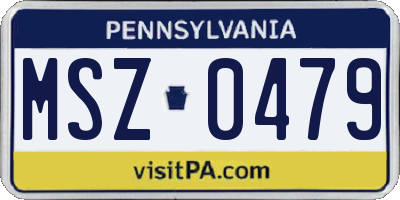 PA license plate MSZ0479