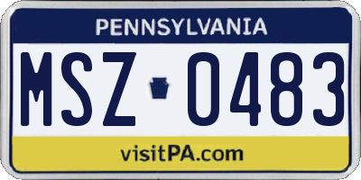 PA license plate MSZ0483