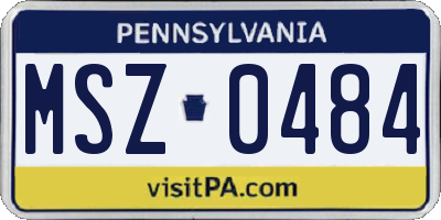PA license plate MSZ0484