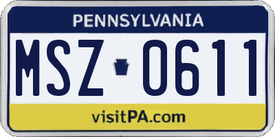 PA license plate MSZ0611