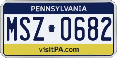 PA license plate MSZ0682