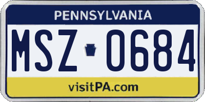 PA license plate MSZ0684
