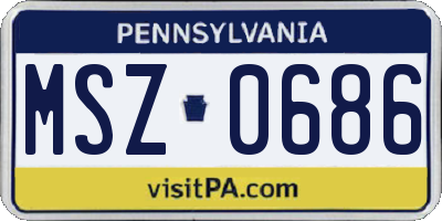 PA license plate MSZ0686