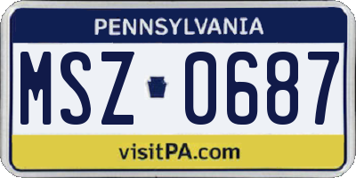 PA license plate MSZ0687