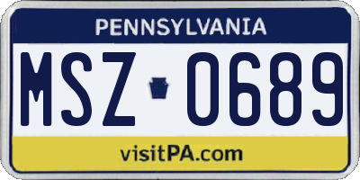 PA license plate MSZ0689