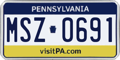 PA license plate MSZ0691
