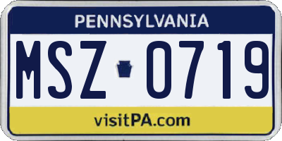 PA license plate MSZ0719