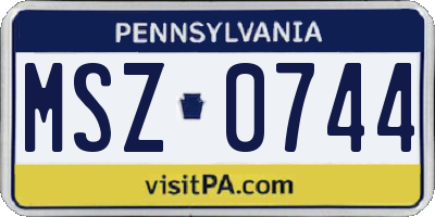 PA license plate MSZ0744