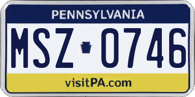 PA license plate MSZ0746
