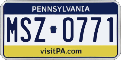PA license plate MSZ0771