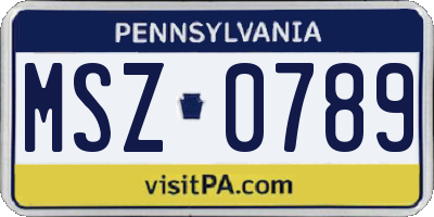 PA license plate MSZ0789
