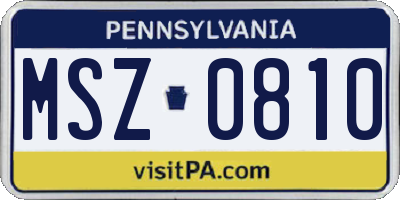 PA license plate MSZ0810