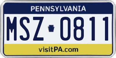 PA license plate MSZ0811