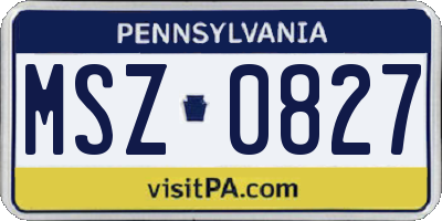 PA license plate MSZ0827