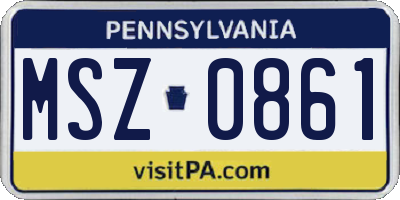 PA license plate MSZ0861