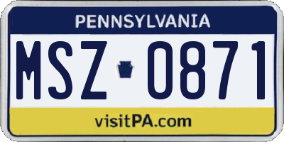 PA license plate MSZ0871