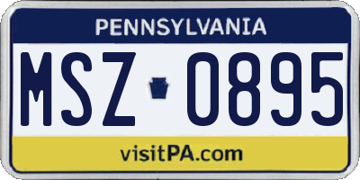 PA license plate MSZ0895