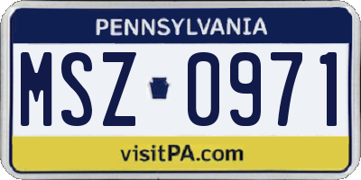 PA license plate MSZ0971