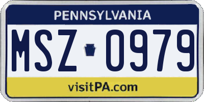 PA license plate MSZ0979