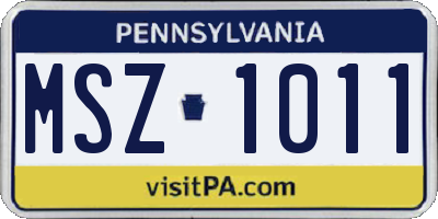 PA license plate MSZ1011