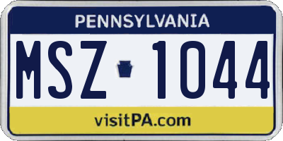 PA license plate MSZ1044
